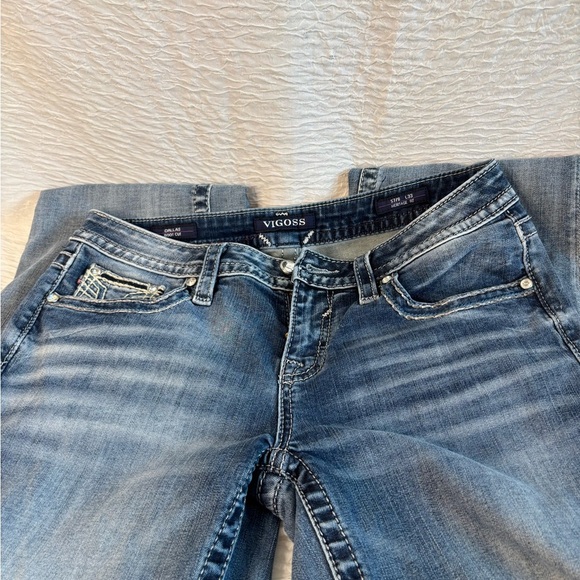 Vigoss Heritage Fit Dallas Bootcut – Distressed-Embellished Pockets – Sz 7/8 - Picture 8 of 16